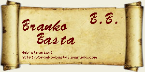 Branko Basta vizit kartica